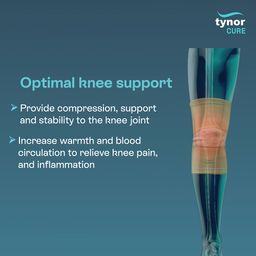 Tynor Knee Cap Air, for Men & Women | Support Pain Relief During Sports, Gym, Running | 2 Units (Black & Orange) image 2