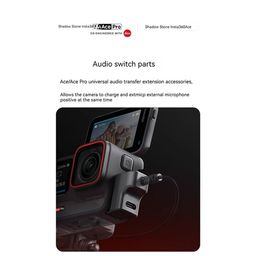 getzget GetZget® Mic Adapter for insta360 Ace pro 2/ Ace Pro, 2 in 1 Audio Mic and Charging Adapter Mount Accessories image 4