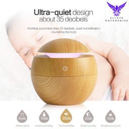 ELLEVE ENTERPRISE Wooden Cool Mist humidifier Aroma Diffuser for Room with Colorful Ambient Lighting, Ideal for Home,Office,and Car - Pack of 1 (Round) image 5