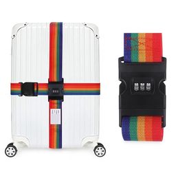 Andy's Orchids 2PCS Luggage Strap, Wide Adjustable Suitcase Baggage Packing Belt, Rainbow Cross Straps with Combination Lock, Bundling Belt, Travel Accessories image 5