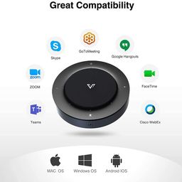 v av access AV Access USB Speakerphone Full-Duplex Audio, with 4 Mics Beamforming, 5 Meters 360 Voice Pickup, Loud and Echo Cancellation, Computer Microphone Speaker for Skype Zoom Conference image 5