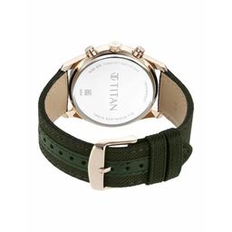 titan Neo Splash Green Dial Quartz Analog with Date Fabric Strap Watch for Men-NS1805WP01/NT1805WP01 image 2