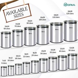 Mofna Stainless Steel Open Type Solid Dustbin Without Lid - Recycle Bin, Trash Can, Paper Bin - Modern and Durable Waste Management Solution (10x14 Inch, 18 Liter, Silver) image 5