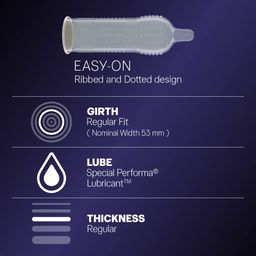 Durex Multi-pack Condoms for Men (Extra Time, Extra Dotted, Extra Ribbed, Extra Time) - 10 count (Pack of 4) image 4