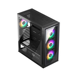 circle complete technology Circle Furious Glass 360 ARGB Mid- Tower Computer Case | Gaming Cabinet - Black | Support ATX, M-ATX, ITX | Pre- Installed 3 x 120mm Front and 1 x 120mm Rear ARGB Fans image 2