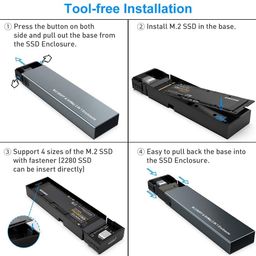 Atdaraz M.2 NVME and SATA NGFF Enclosure Dual Protocol Gen 2 USB 3.1 M.2 SSD External Hard Disk Drive Adapter HDD UASP NGFF External Case Max 2TB 2230 2242 2260 2280 for Laptop image 4