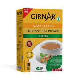 Girnar Instant Masala Chai Premix With Stevia Black Tea Granules-10 Sachets,90 Grams image 1