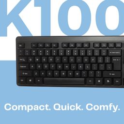 HP K100 Wired Keyboard, Quick, Comfy and Accurate, USB Plug & Play Setup,LED Indicators(7J4G1AA) image 2