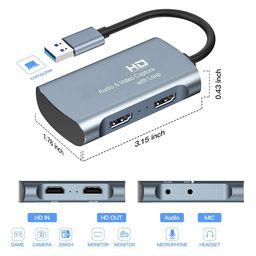 Etzin Audio Video Capture Card 4K 1080P USB 3.0 HDMI Game Capture Card Recorder Device 1080P Video Reliable Streaming Adapter for PC (USB-3.0-4K-Loop) image 3