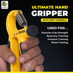 PRO365 Hand Gripper with Counter Meter and Finger Gripper Combo For Forearm, Viens & Fingers (ABS Material, Yellow), Silicone image 3