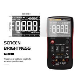 amiciSense True-RMS Digital Multimeter Button 9999 Counts With Analog Bar Graph AC/DC with 2 x AA Batteries, Battery Powered image 5