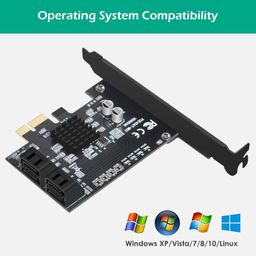 mzhou PCIE 2.0 X 1 to SATA 4 Port Adapter Card Marvell Chipset Without Raid for Ipfs Mining and Adding Sata 3.0 Devices image 5
