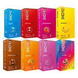 Skore Premium Multi Variety Condoms Combo - 10 Count (Pack of 8) image 1