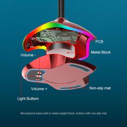 VIBOTON Mic, Microphone, Gaming Mic, for Desktop Computer, Gaming PC, Gaming Laptop, Gaming Microphone with RGB Lights, Plug and Play, Microphone for PC (Random Color) image 3