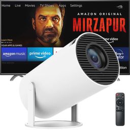 CRUPED Mini Android Projector 4K 1080P Full HD, 220 ANSI 2500 Lumen Portable Smart Projector with Android 11, WiFi 5G & Bluetooth 5.0, 180° Rotation, Built-in Apps (Netflix, Prime, YouTube) image 1