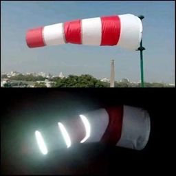 k t i K T I® Windsock Indicator For Wind Direction 8 Feet Double Fabric Durable Waterproof Wind Direction Cloth With 3 Reflective Tapes for visibility in night Red and White(Pack of 1) image 4