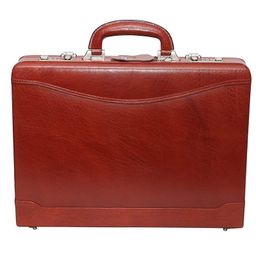 red cherry Genuine Leather Briefcase with Combination Lock image 1
