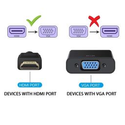 HDMI to VGA, Gold-Plated HDMI to VGA Adapter (Male to Female) for Computer, Desktop, Laptop, PC, Monitor, Projector, HDTV, Chromebook, Raspberry Pi, Roku, Xbox and More (UNI-Directional) image 2