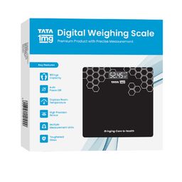 TATA 1MG Digital Weighing Scale, Premium Weighing Machine for Precise Measurement (Verified and Stamped by Legal Metrology of India)(Pack of 1), Black image 5