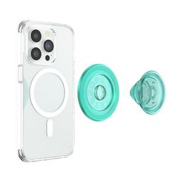 PopSockets Translucent Phone Grip with Expanding Kickstand, Compatible with MagSafe®, Magnetic Ring for iPhone and Android Included, Phone Holder, Wireless Charging Compatible - Mint image 4