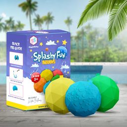 GiggleBaby Reusable Polygon Shaped Splashy Fun Water Balloons Perfect for Pool Parties, Beaches and While Swimming - Pool Beach Garden Toy - Environment Friendly Pack of 8 image 1