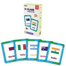 Festiko 1 Set of 40 Pcs Flags Flash Cards, Countries Flag Flash Cards for Kids, Easy & Fun Way of Learning, Flashcards for Toddlers and Kids,cognitive_skills image 1