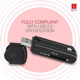 iBall CR CR24 Card Reader I 2 Slot I Transfer 480 mbps I Plug & Play I High Speed Data Transfer I One Card Reader for all - (Black) image 5