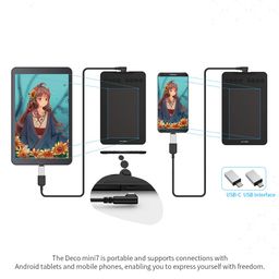 XP-PEN Deco Mini 7 Graphics Tablet 17.78 cm x 11.09 cm (7 x 4.37 inches) Pen Tablet with 8192 Levels Pressure Sensitivity Battery-Free Stylus, 6 Customizable Shortcut Keys & Android Support, Black image 5