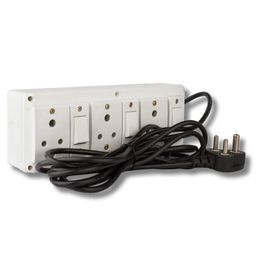 Cordnet Premium Extension BoardWIth White Three Socket Three Swicth 20 Meter Long Wire image 1