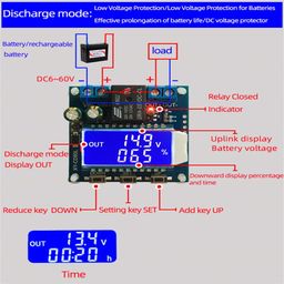 REES52 XY-CD60L Solar Battery Charger Controller Module DC6-60V Charging Discharge Control Low Voltage Current Protection Board image 5