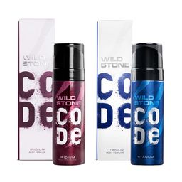 Wild Stone Code Iridium & Titanium No Gas Body Perfume Spray Combo For Men, Pack Of 2 (120ml Each) image 1