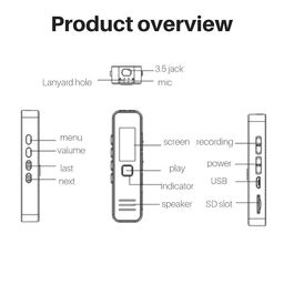 Technoview Digital Voice Recorder Audio Mini Dictaphone + MP3 Player USB Flash Drive TF Card (SD Card not Included) (L.C.D Display) image 3