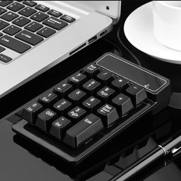 Numeric Key Pads - USB Wired Numeric Keypad Mechanical Feel Number Pad Keyboard 19 Keys Waterproof for Laptop Desktop PC Notebook Black image 3