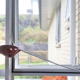 generic Priyank® Premium Window Net PTR - Stitched with adheshive Hook & Loop Tape for Complete Mosquito Protection for Our Home [ Colour - White ] Size: (4x4 Ft) image 2