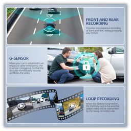 Drumstone 𝟏𝟓 𝐘𝐄𝐀𝐑𝐒 𝐖𝐀𝐑𝐑𝐀𝐍𝐓𝐘 1080P Dash Cam, 3-Channel Car Camera with Front, Cabin & Rear View, Night Vision, Parking Mode, G-Sensor, and Loop Recording image 3