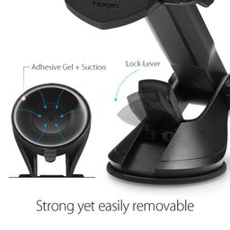 Spigen Dashboard & Windshield Car Mobile Holder [Strong Suction Cup][360° Rotational][Stable Hold] Compatible with Most Smartphone Devices - Black image 5