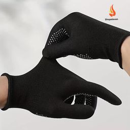 shopeleven High-Performance Black Cricket Gloves with Triple-Layer Protection and Airflow Technology – Ideal for Pro-Level Batting with Exceptional Grip, Comfort, and Shock Resistance image 3
