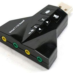 VYAR Virtual 7.1 USB to 3D External Dual Sound Card Channel Ch Sound Mic Speaker Double Audio Adaprter for Windows 98SE / ME / 2000 / XP/Server 2003 / Vista Linux Mac05 image 1