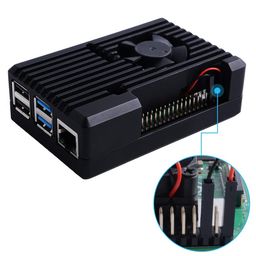 REES52 Raspberry Pi 4 Armor Case with Fan, Raspberry Pi 4 Passive Aluminum Alloy Case with Cooling Fan for Raspberry Pi 4 Model B/Pi 4B/Pi 4 (3510 Fan) image 4