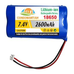 consonantiam 2600 mAH Lithium Ion Cell Battery Pack Rechargeable Battery Pack with JST 2.0 Jack Multiple Use in Toy, Game, Student Project Etc. DIY KIT Pack of - 1 (7.4V - 2600 mAH) image 1