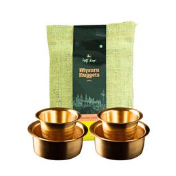 Hatti Kaapi Combo - Mysuru Nuggets 100g & Brass Dabra Set of 2 (Hatti Kaapi Combo - Sakalesgpura 100g & Brass Dabra Set of 2) image 1