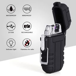 Drumstone (𝟭𝟬 𝗬𝗲𝗮𝗿𝘀 𝗪𝗮𝗿𝗿𝗮𝗻𝘁𝘆) Premium Waterproof and Windproof Flameless Double ARC Rechargeable Lighter and Durable for All-Weather Use, Perfect for Outdoor Adventures and Everyday Use image 5