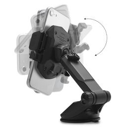Spigen Dashboard & Windshield Car Mobile Holder [Strong Suction Cup][360° Rotational][Stable Hold] Compatible with Most Smartphone Devices - Black image 3