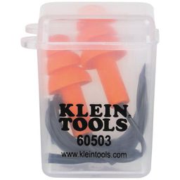 Klein Tools 605036 Corded Earplugs, 25dB NRR, Reusable Orange Ear Protection with Case for Construction, Loud Noise Reduction, 6-Pack image 4