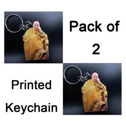 OMG Printed Single Sided Guruji Print Key Ring, Keep Your personal key's Together ( Pack OF 2) image 2