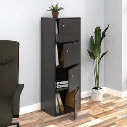 @home Nilkamal Cary Engineered Wood 4 Shelf Book Case | Book Cabinet with 4 Level Storage (Finish: New Wenge) image 3