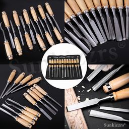 sunkizzrs Sunkizzrs® 12Pcs Wood Carving Chisel Set — Chisel Set for Woodworking — Wood Carving Professional Tools Set — Woodworking Tools with Carrying Case - Great for Beginners & Pros image 5