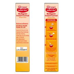 Manna Health Mix Instant Multigrain Cereal, Mango, Banana and Dates with Milk. Made with Real Fruits and 7 Supergrains and Millets. No Added Sugar, No Artificial Colour, Flavours 200g image 2
