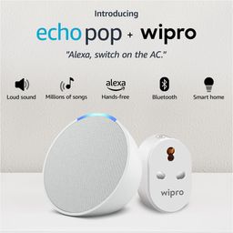 Echo Pop (White) Smart Home combo with Wipro 16A Smart Plug image 1