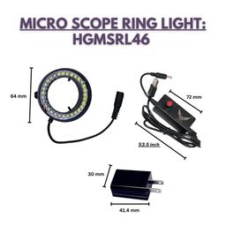 HG Wellness HGMSRL46 USB-Powered Microscope Ring Light – Stepless Dimmable Illumination, Easy Installation for Stereo Microscopes and Optical Instruments image 4